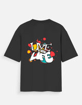 Live The Life Splash Graphic Tee | Women Oversized Standard T-Shirt