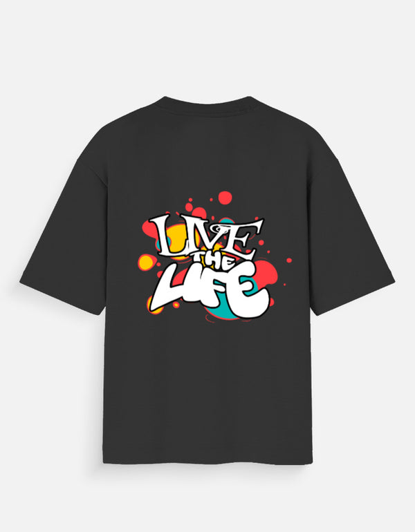 Live The Life Splash Graphic Tee | Women Oversized Standard T-Shirt