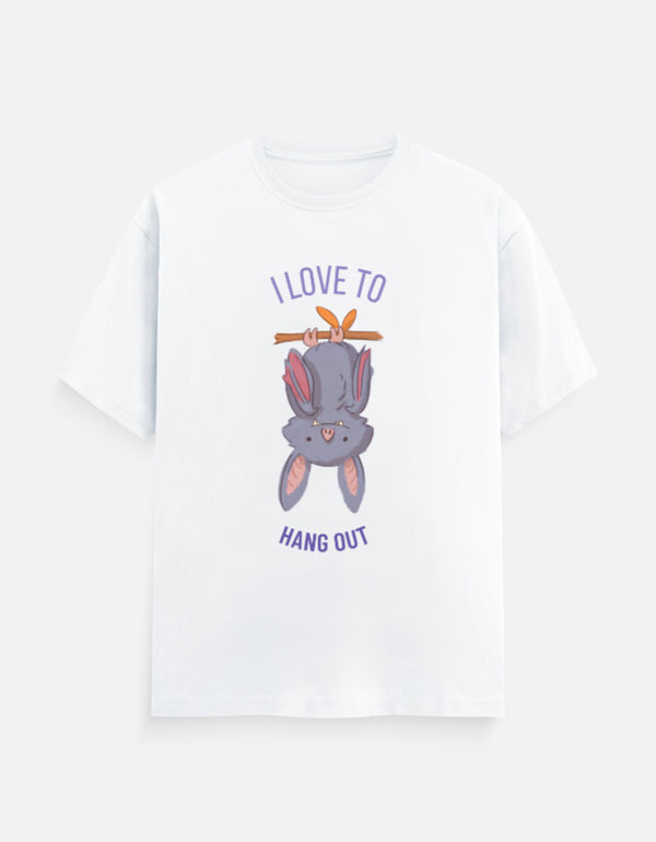 Hang Out Bat Tee | Men Classic Crew T-Shirt
