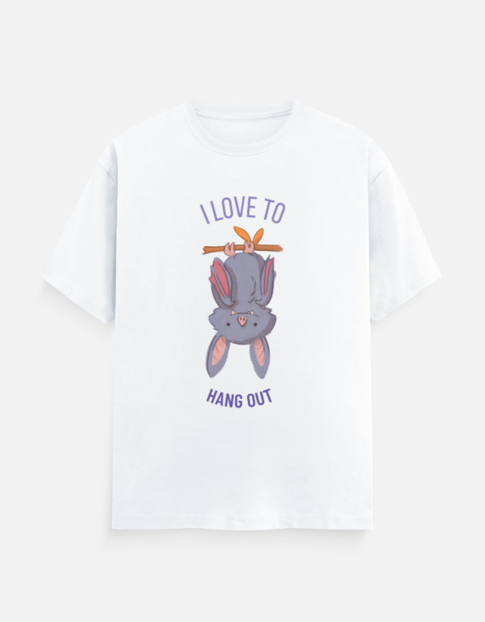 Hang Out Bat Tee | Men Classic Crew T-Shirt