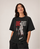 One Shot Off the Grid Anime Techwear T-Shirt | Women's Oversized Standard T-Shirt